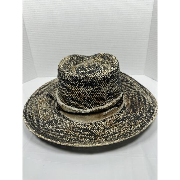 Ruediger Handmade Straw Sun Hat – Wide Brim Western Fedora 100% Straw L main image 4